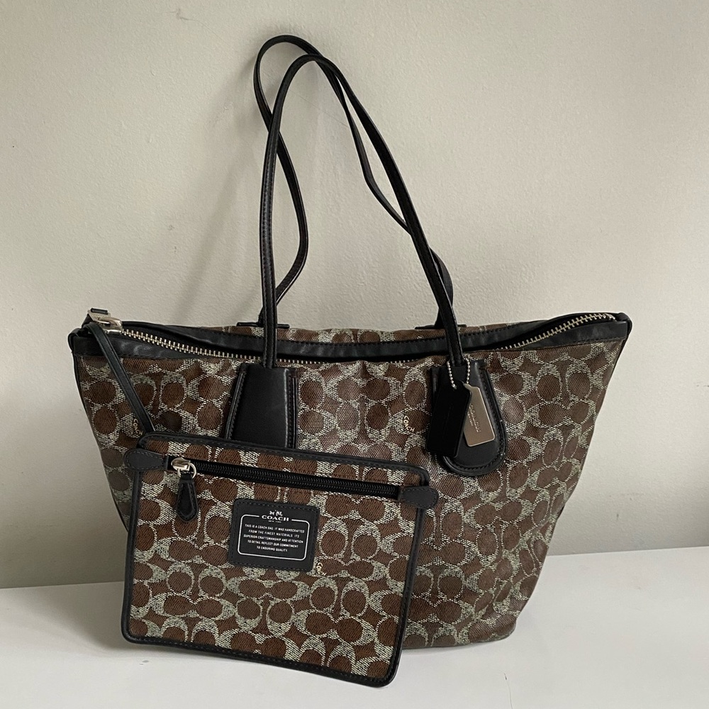 Coach Tote Bag and Attached Wallet🖤🤎